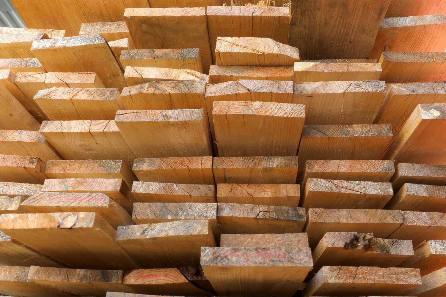 wooden boards are stacked sawmill carpentry shop drying marketing wood 230115 3599